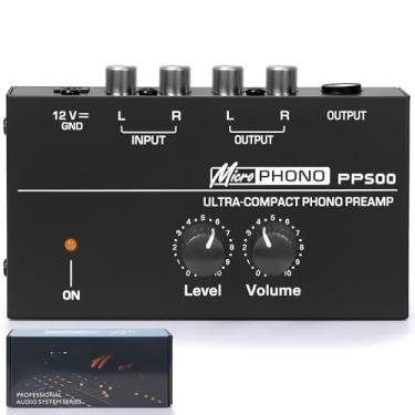 Imagem de Amplificador de Fone, Pre Amplificador para Toca Discos de Vinil, Mini Baixo, 9 cm * 5.5 cm * 4 cm, Preto