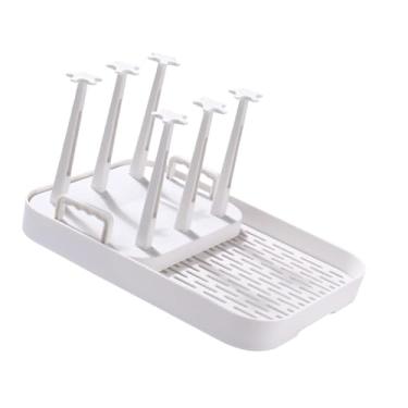 Imagem de Ｂｅｓｇａ Escorredor de xícaras para cozinha, bandeja de drenagem para xícaras, suporte para 6 xícaras, suporte para xícaras espesso, para canecas de café, mesa, Branco