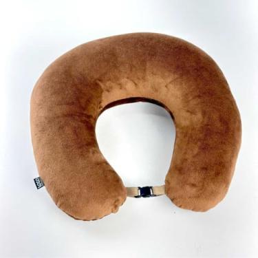 Imagem de Almofada de Pescoço Para Viagem Portátil Confortável Premium (Marrom)