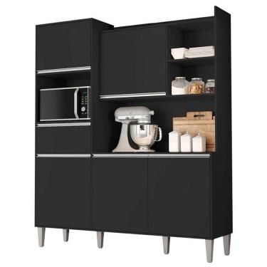 Imagem de Armário Para Cozinha Kit Isabel Preto Fosco - Ajl