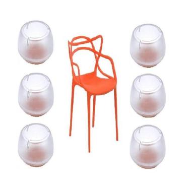 Imagem de Kit 4 Pezinho Transparent Feltro 12Mm A 16Mm Cadeira Allegra - Geoprot