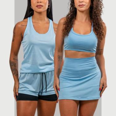 Imagem de Kit 2 Conjuntos Fit Academia Treino Dia Dia Shorts 2 Em 1 - PACO texti