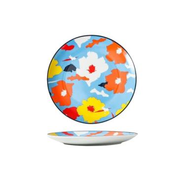 Imagem de Prato de sobremesa de cerâmica de arte bolo de frutas para restaurante de hotel - disco de 15 cm -E