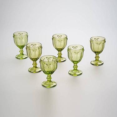 Imagem de Conjunto de Taças para Água Borboletas Verde - 6 Peças - 300 ml - em Vidro - Bon Gourmet