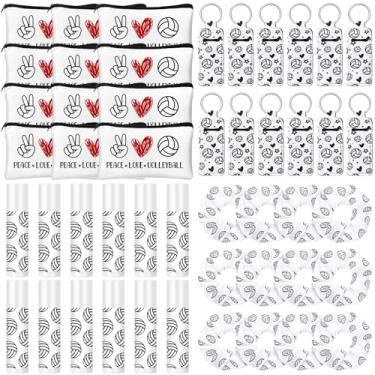 Imagem de Locmeo 48 peças de presentes para equipes esportivas incluem 12 bolsas de maquiagem, 12 peças de elásticos de cabelo, 12 peças de protetor labial, 12 peças de protetor labial para jogadores de bola,
