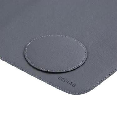 Imagem de Mouse Pad Desk Pad Eddias (900x400) 90x40cm Em Couro Ecológico Minimalista Mesa Extra Grande - Grafite