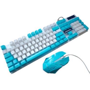 Imagem de Kit Teclado E Mouse Gamer Durawell DW-450, LED RGB, Membrana, Azul