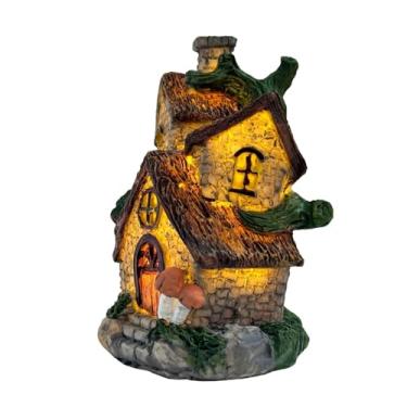 Imagem de IEUDNS Decoração de mesa de casa de vila natalina com luz, decoração de ambiente interno, cena da cidade, enfeite de mesa para vitrine, festa de escritório