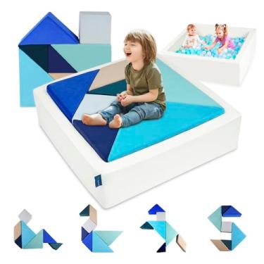 Imagem de Heypappy Sofá infantil de brincar, sofá de pepita, tangram, quebra-cabeças quadrados, móveis de sofá, móveis modulares para sofá, resolução de quebra-cabeças, sofá, edifício forte para sala de jogos