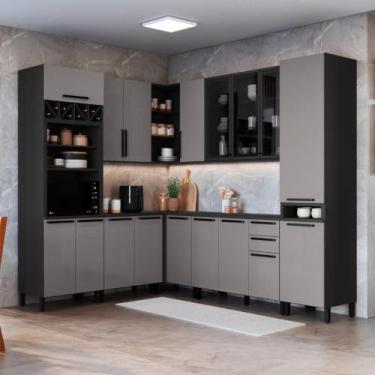Imagem de Cozinha Modulada Completa Fidelitá Mônaco 8 Peças 449cm 17 Portas 2 Ga