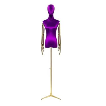 Imagem de Mannequin O manequim vem com um suporte de metal triangular, o braço robótico de galvanoplastia é ajustável e destacável(Purple1,Medium)