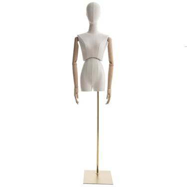 Imagem de Mannequin Expositor de roupas para manequins femininos, base de metal ajustável para cabeça e braço(White)