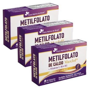 Imagem de KIT 3X Metilfolato de Cálcio + Vitaminas 30 cápsulas - Flora Nativa