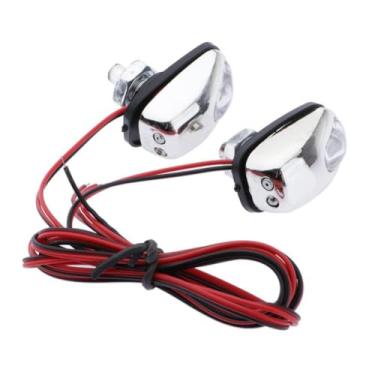 Imagem de Boxonly Luz de LED universal para capô, lâmpada de bocal de lavagem de para-brisa 12V DC, pulverizador de água para carro, luz de bocal de olho para montagem no capô, ABS, 39 mm x 15 mm, par