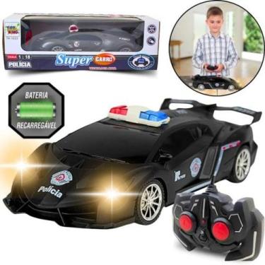 Imagem de Carrinho De Policia Controle Recarregável Corrida Super Esportivo Brin