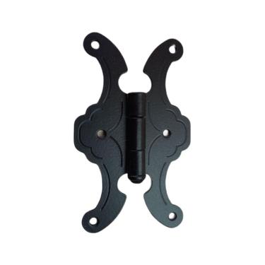 Imagem de Kit 10 Dobradiça Mexicana Borboleta Móveis Colonial Preta