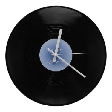 Imagem de Zhjvihx Relógio de Parede retrô, Relógio de Parede Silent Battery Operava Elegante Moderno para Sala de Estar (Azul)