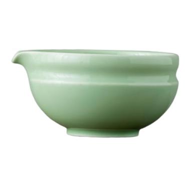 Imagem de FytStycale Tigela de Matcha Feita de, Cerimônia Chawan, Japonesa, com Dosador, Tigela de Mistura de Matcha Feita de Porcelana para Iniciantes, Luz Verde, Tamanho real