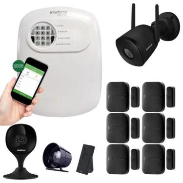 Imagem de Kit Alarme Intelbras com 2 Câmeras WiFi e 6 Sensores sem Fio