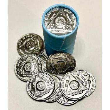 Imagem de Medalhões AA Tokens Sober, 25 chips de alumínio de 24 horas - Sober Me