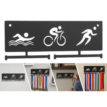Imagem de Suporte Para Pendurar Medalhas | Porta Medalhas Corrida | Organizador 3 Modelos Metal (Triathlon)