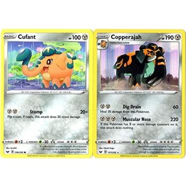 Imagem de Copperajah 137/202 - Pokemon Evolution Card Set - Cufant - Sword & Shield - Rare 2 Card Lot