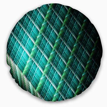 Imagem de Design verde fractal Grill padrão abstrato sala de estar, sofá, almofada de alta qualidade + capa de almofada impressa em ambos os lados 50 cm