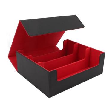 Imagem de Caixa de Suporte do Convés de CartãO, Grande Capacidade de 3 de Couro PU O Organizador de Armazenamento de Deck de Fechamento Magnético de 3 Filas Se Encaixa Em Mais (Concha