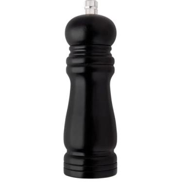 Imagem de Moedor de Pimenta e Sal em Madeira, Moedor Manual com Regulador de Moagem, Estilo Clássico (PRETO)