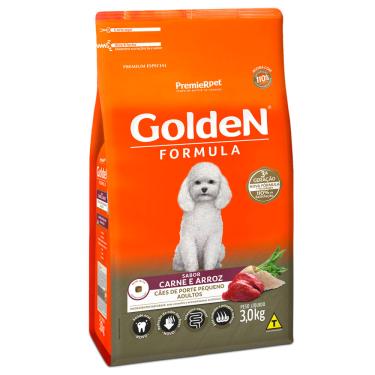 Imagem de Ração Golden Formula Mini Bits Cães Adultos Raças Pequenas Carne e Arroz 3kg