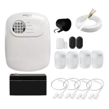 Imagem de Kit Alarme Híbrido Intelbras ANM 24 NET com 9 Sensores e 100m de Cabo