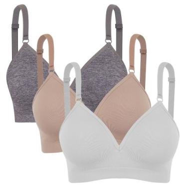 Imagem de Sutiã c/ bojo daily trifil reforçado kit 3 un sem costura, G, Branco, 