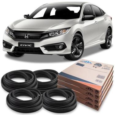 Imagem de Kit Borracha 4 Portas Guarnição Honda Civic 2007 Em Diante - New Kar