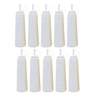 Imagem de Kit 10 Bisnaga Pote Plástico Para Maionese 400ml Com Tampa - Jaguar