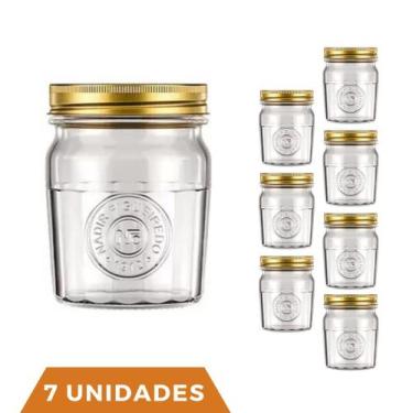 Imagem de 7 Potes Vidro Americano Rosca Alimentos 500ml Vintage Nadir - NADIR FI