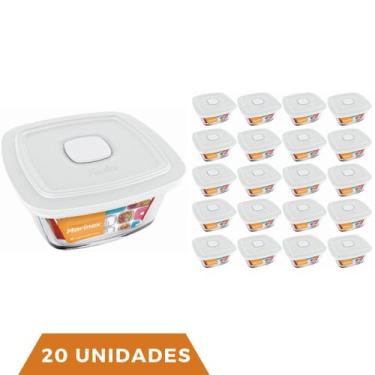 Imagem de 20 Potes Vidro Facilita Vap Quadrado Com Tampa 2L Marinex - NADIR FIGU