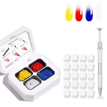 Imagem de SMSMYXF Conjunto de esmalte de unhas em gel Ombre da Finger Secret, 9 cores, kit de gel de pintura gradiente UV com guia de aplicação