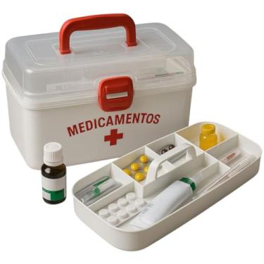Imagem de Caixa Maleta Para Remédios Organizadora para Medicamentos e Primeiros Socorros