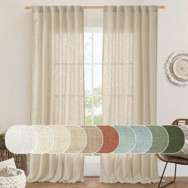 Imagem de Cortinas LAMIT Natural Linen 240 cm para sala de estar e quarto
