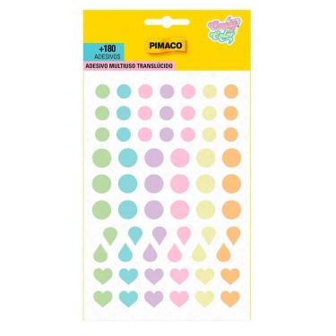 Imagem de Etiqueta adesiva decorativa Candy Colors 180 adesivos Pimaco