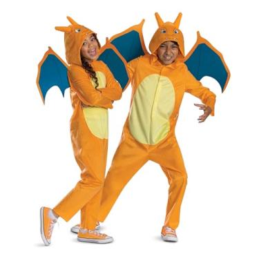 Imagem de Disguise Fantasia de Pokémon Charizard para crianças, macacão com capuz oficial Charizard Pokémon, tamanho infantil (14-16)