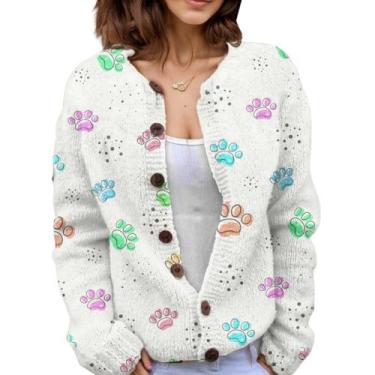 Imagem de Suéter de malha feminino Akivide com estampa floral de outono