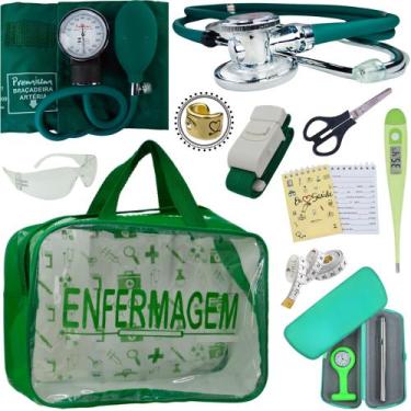 Imagem de Kit Enfermagem Top Cores Premium Completo Estagio - Love Saude, VERDE 