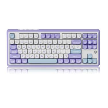 Imagem de DAIDAI × AJAZZ AK870 TKL Estrutura de junta de 87 teclas Teclado mecânico de troca a quente tipo C/2,4G/BT 5.1, bateria de 4000 mAh, teclado MOA, RGB virado para o sul, para Windows/MAC.