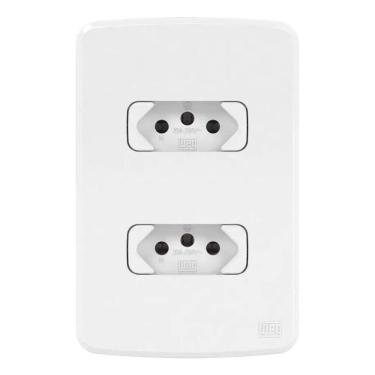 Imagem de Conjunto Tomada Dupla 2P+T 20A / 10A Composé Branco Weg