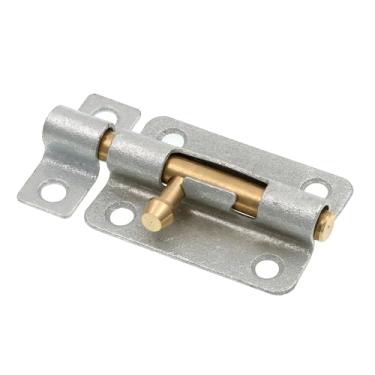 Imagem de Prime-Line U 117553 Porta e portão, trava de barril deslizante de 7,6 cm com parafusos, galvanizado com parafuso e maçaneta de latão (pacote único)