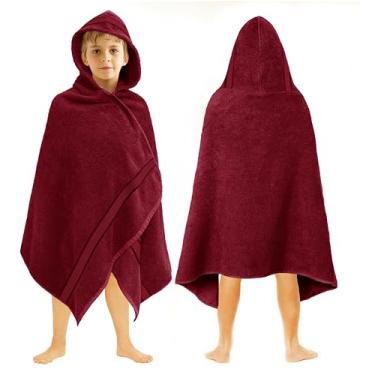 Imagem de ORIGINAL KIDS Toalha de banho com capuz - Toalha de banho ultramacia 100% algodão felpudo grande grande com capuz toalha infantil com borda - criança grande chuveiro piscina praia - macio absorvente