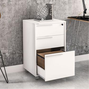 Imagem de Gaveteiro Maia 2 Gavetas com Chave Branco Politorno Móveis