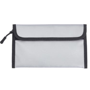 Imagem de CREATCABIN Sacos de documentos à prova d'água à prova de fogo, bolsa de dinheiro com isolamento térmico, bolsa organizadora de armazenamento com zíper de segurança para arquivo, dinheiro, joias