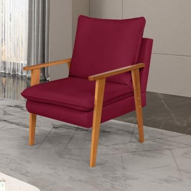Imagem de Poltrona Decoratvapara Sala de Estar Efatá Bordô